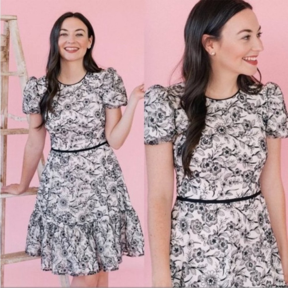 Gal Meets Glam Viola Raffia Embroidered Formal Cocktail Dress New Size 6